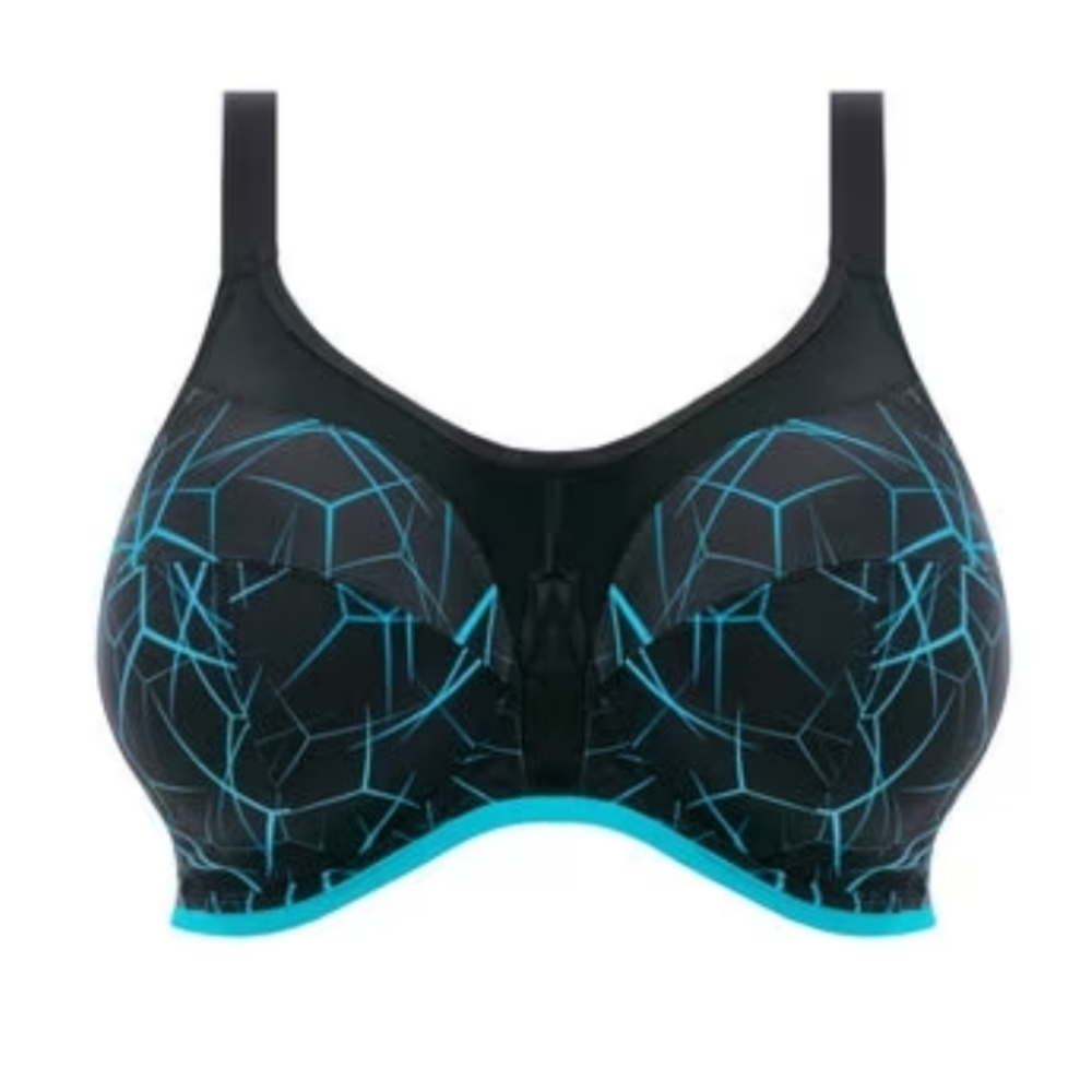 NWT🔥$85 Blue Lightning High Impact Sports Bra by Elomi💙 Rare!